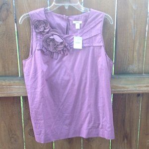 J. Crew Cotton Flower Detail Tank Top Sz. 10 NWT